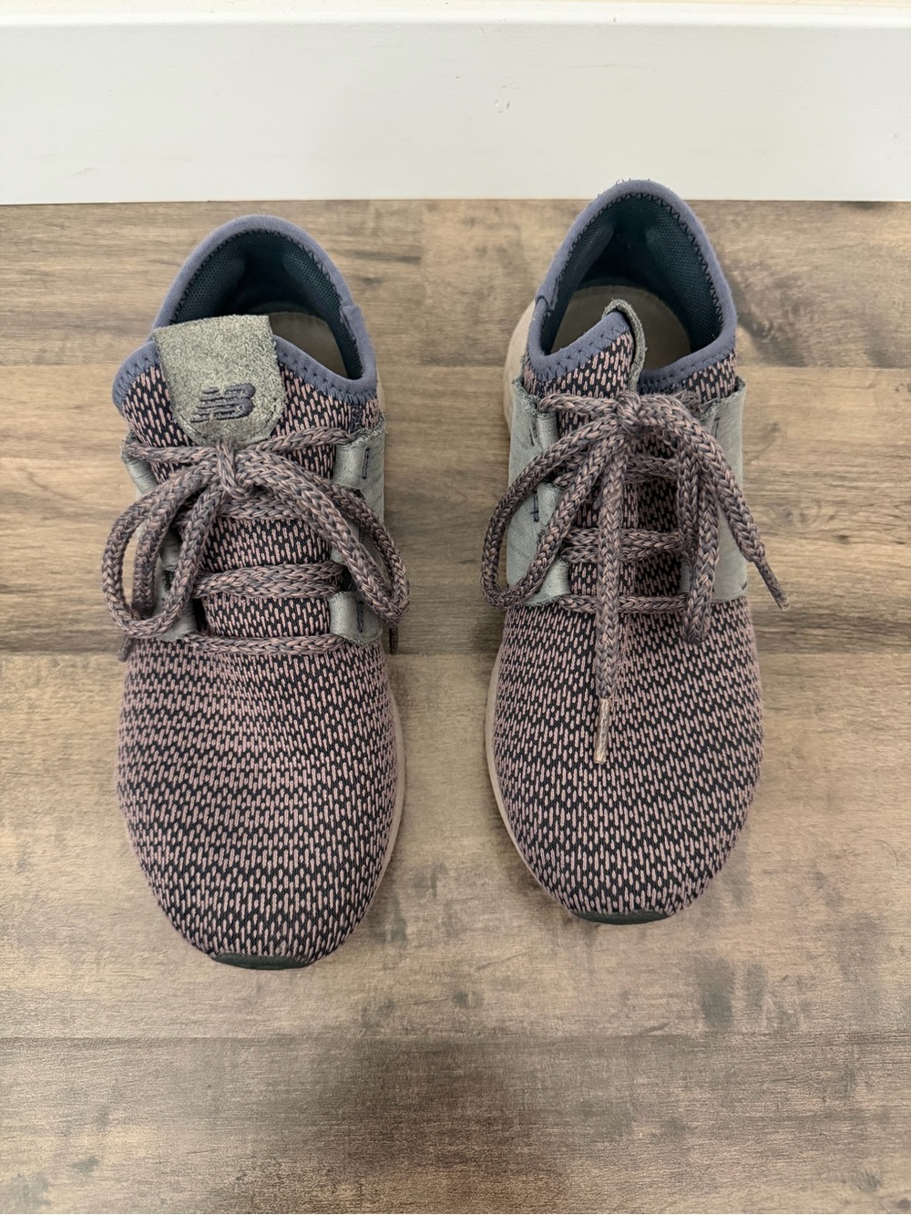 New Balance womens Knit Lace-Up Sneakers - purple and Gray